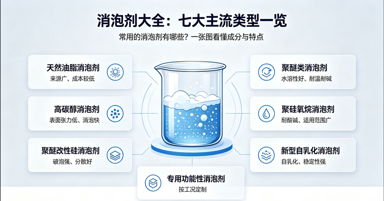 消泡劑七大主流類型一覽圖