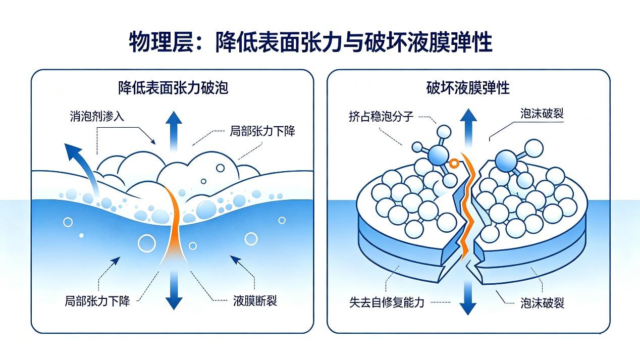 消泡劑的物理層面破泡