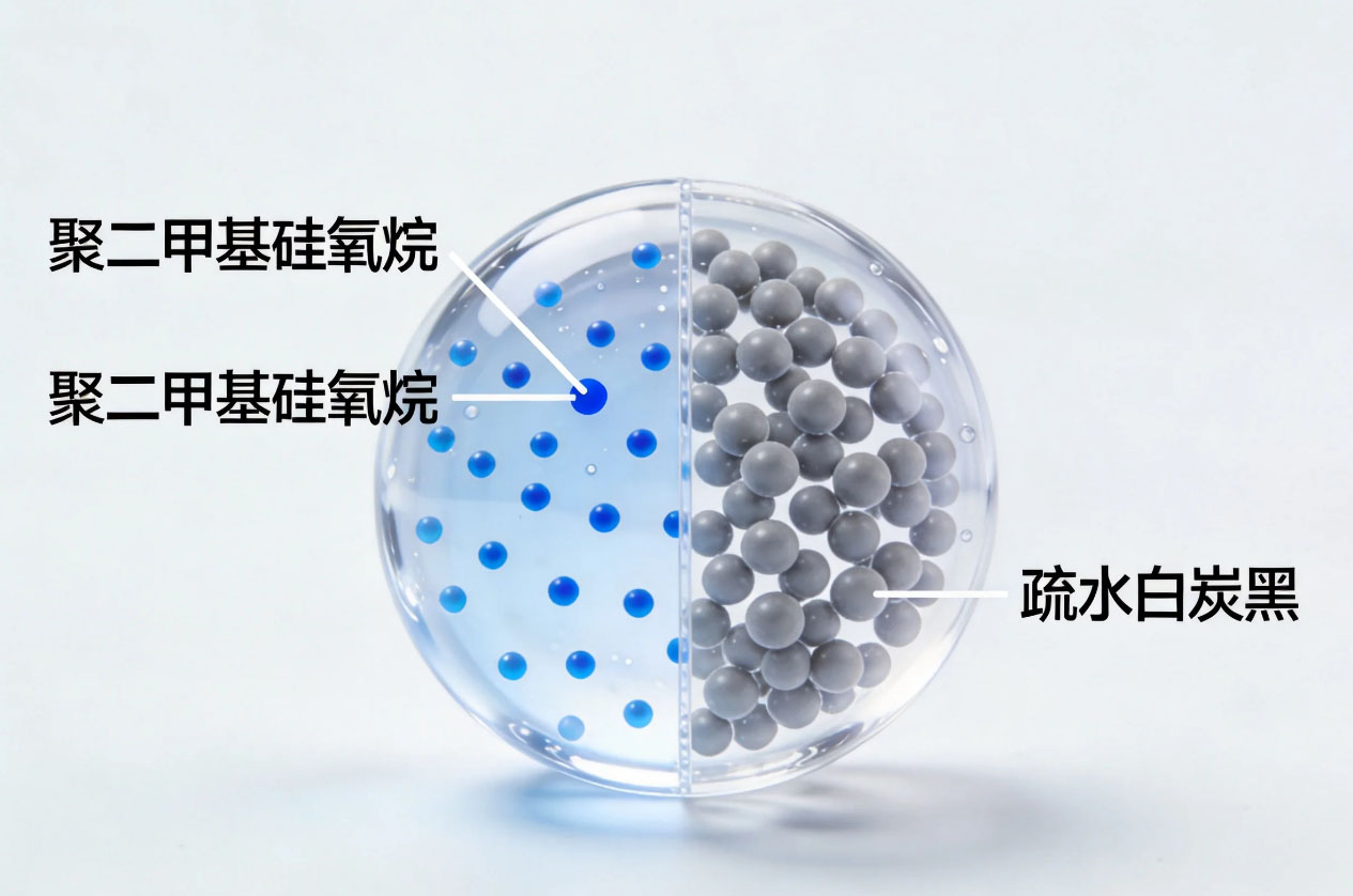 有機(jī)硅消泡劑核心成分聚二甲基硅氧烷與二氧化硅