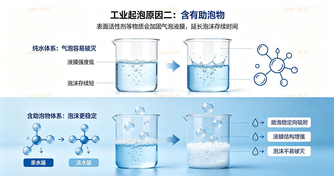 含有助泡劑對(duì)比示意圖