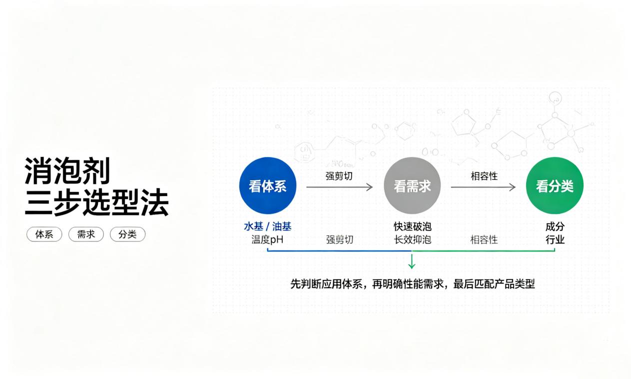三類消泡劑成分對比：聚醚型/硅油型/聚醚改性型