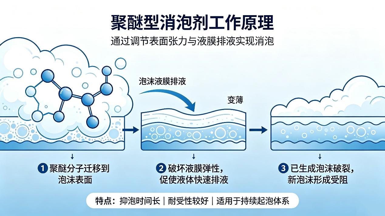 聚醚型消泡劑消泡原理