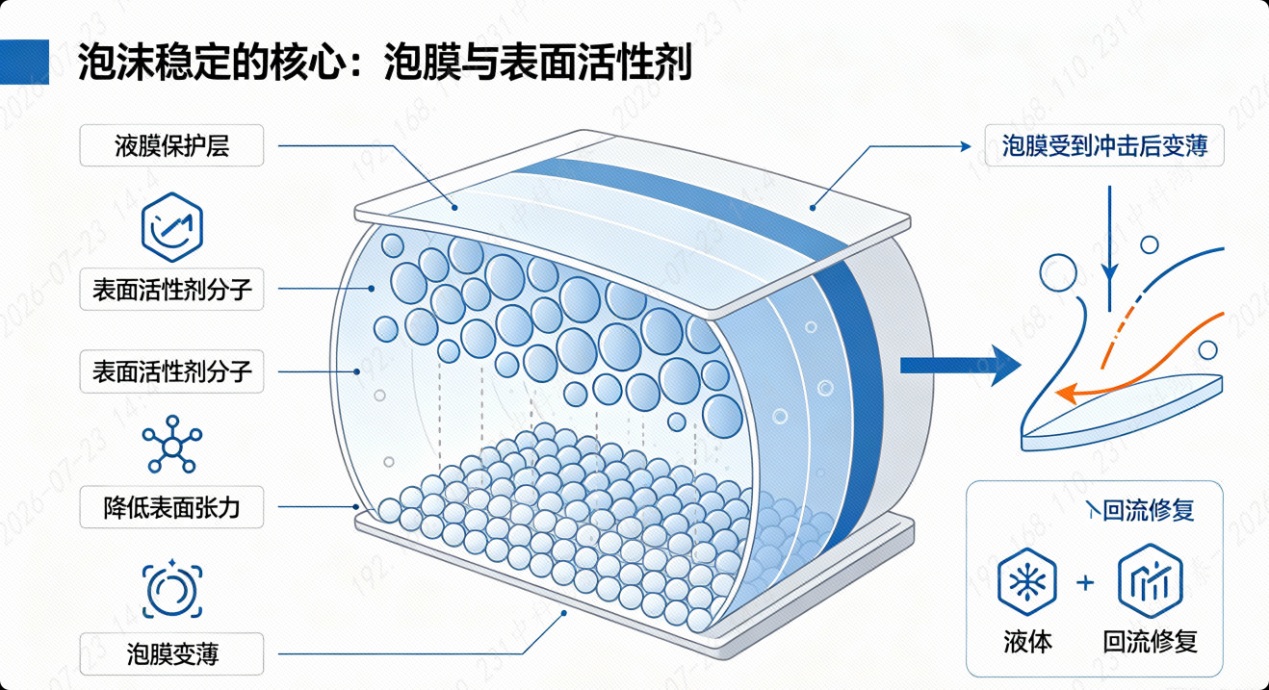 泡沫微觀泡膜結構示意圖