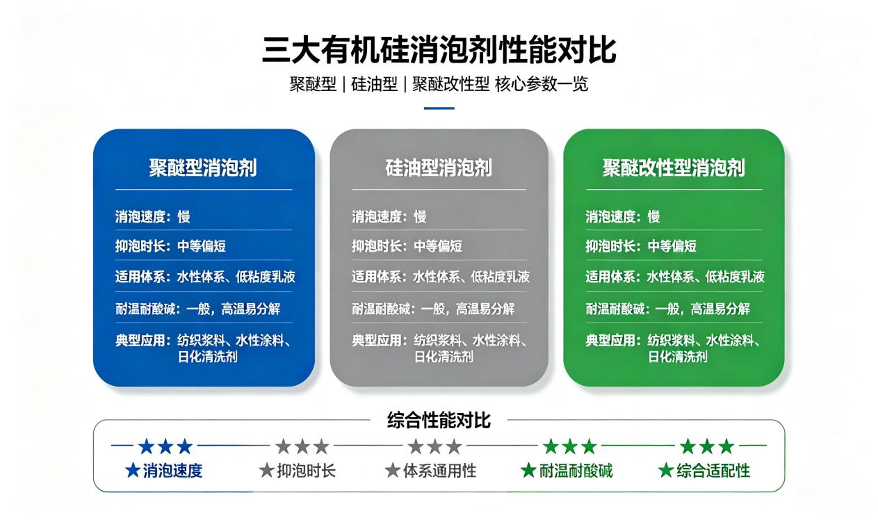 三大有機硅消泡劑性能對比