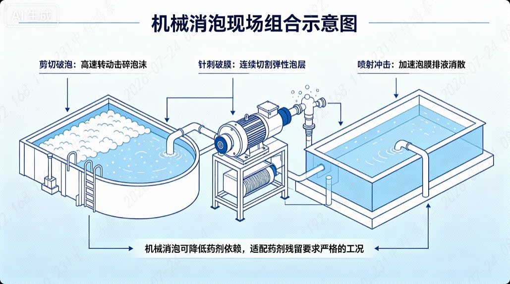 機械消泡現場組合示意圖