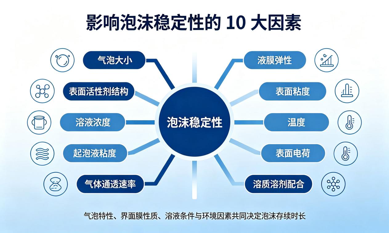 影響泡沫穩定性的10大因素