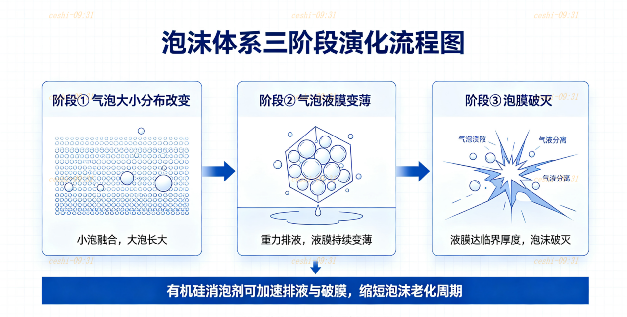 泡沫體系三階段演化流程圖