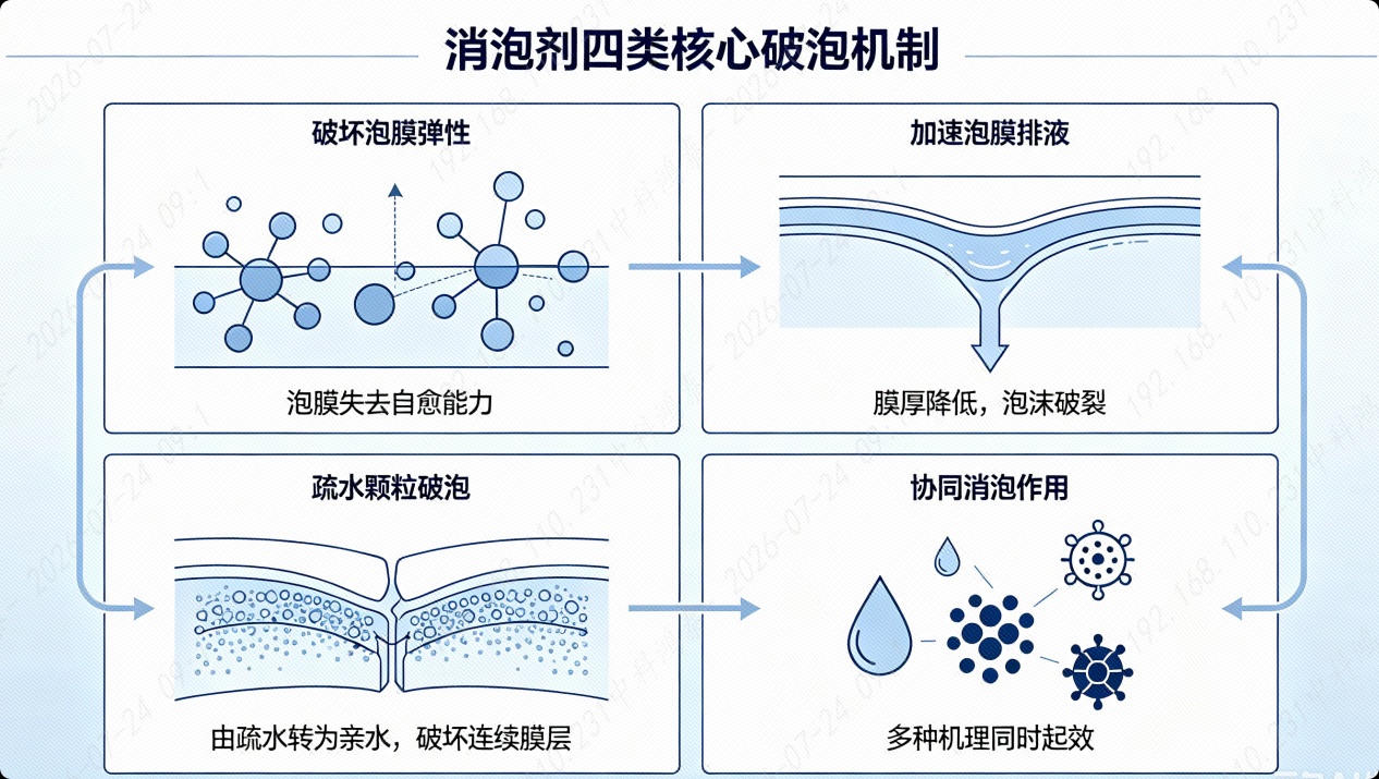 消泡劑四類核心破泡機制圖