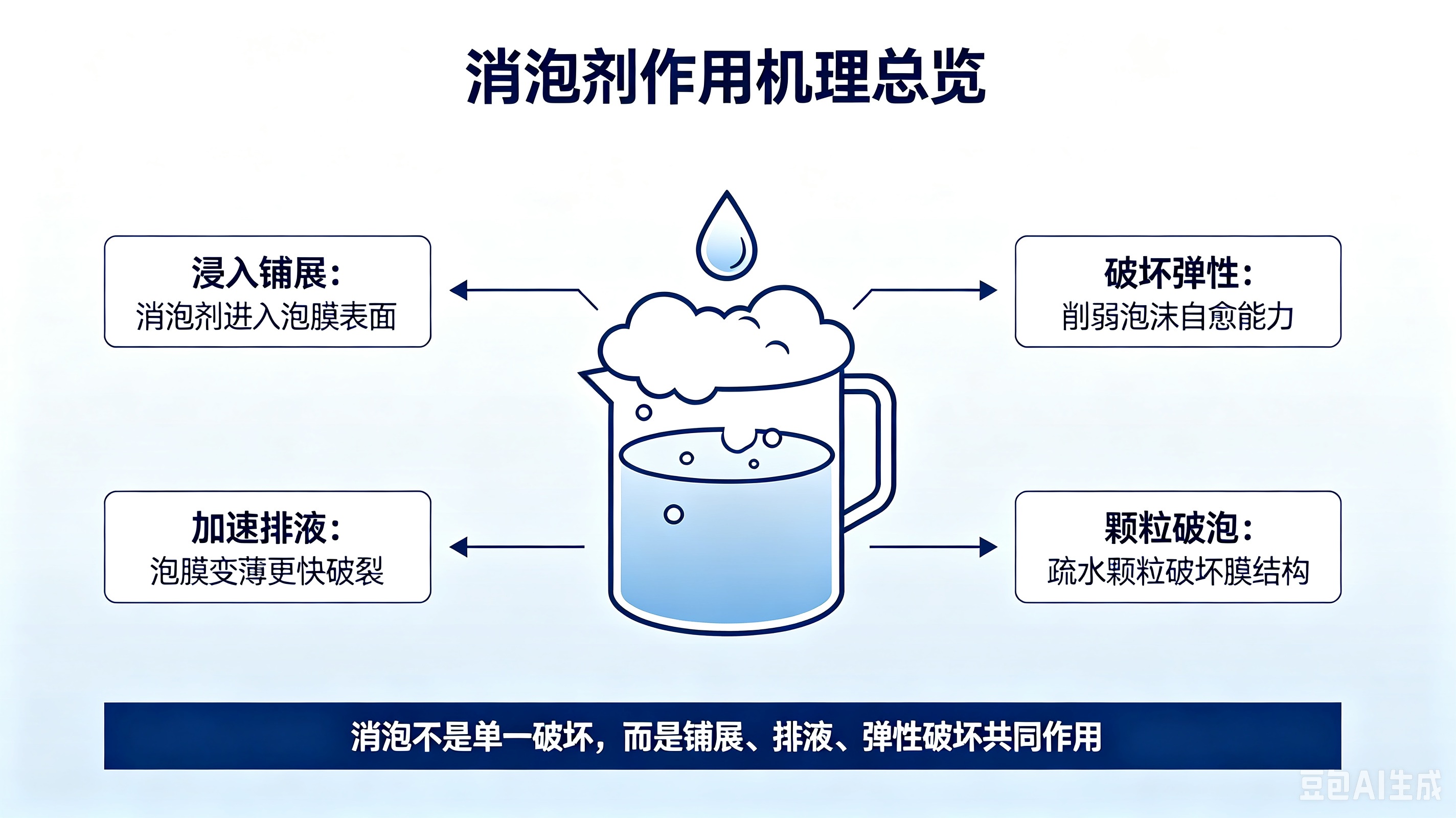 消泡劑作用機理總覽圖