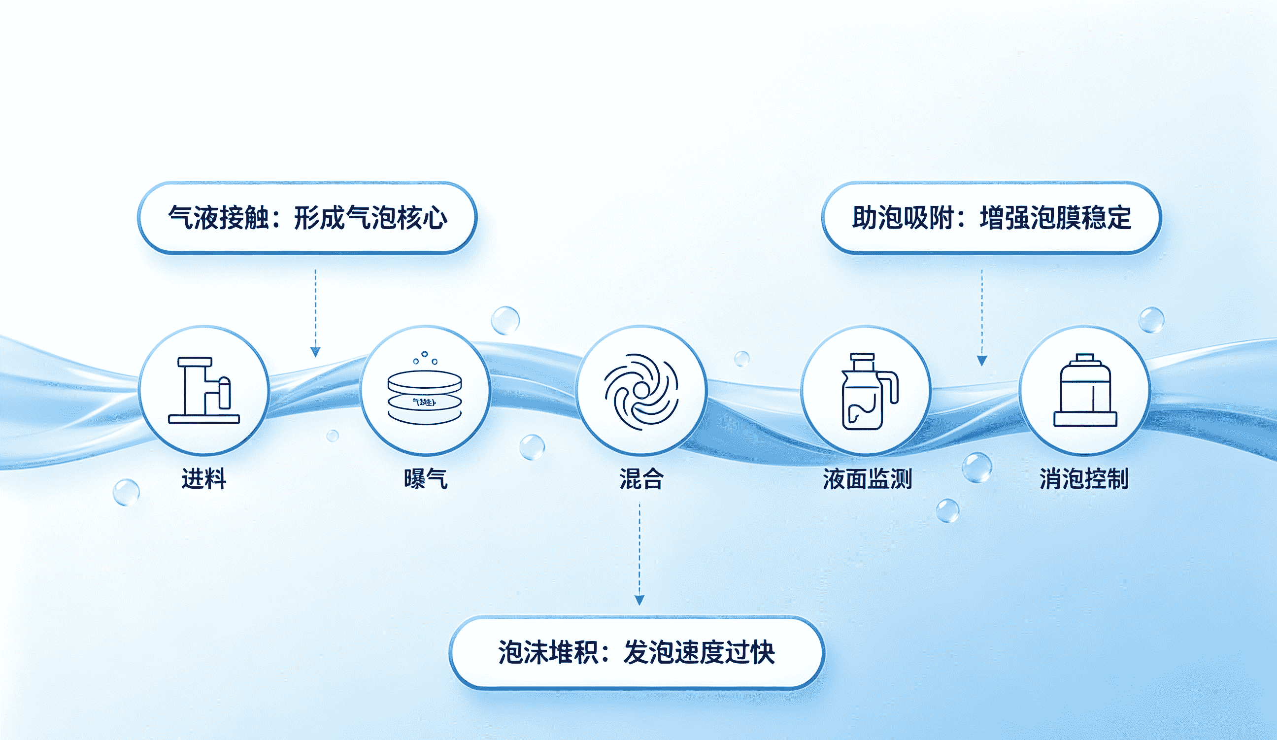 泡沫三大成因流程圖