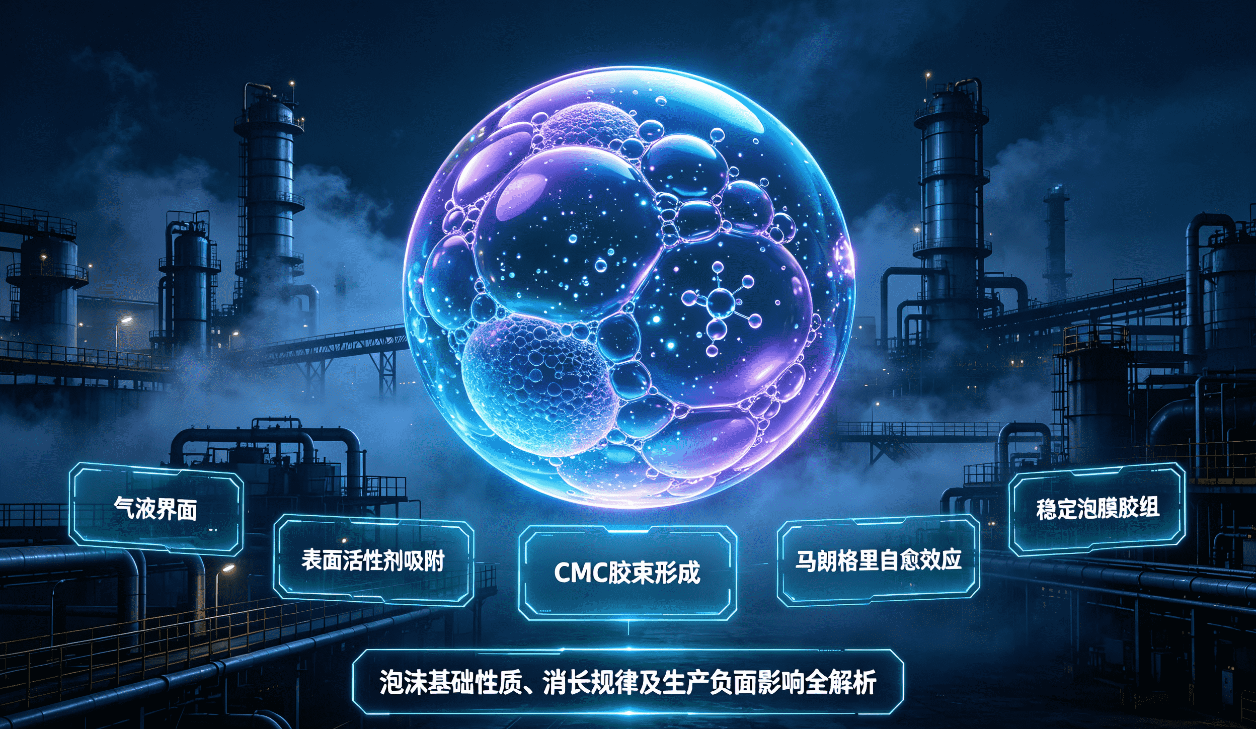 泡沫穩(wěn)定機(jī)理工業(yè)科幻圖