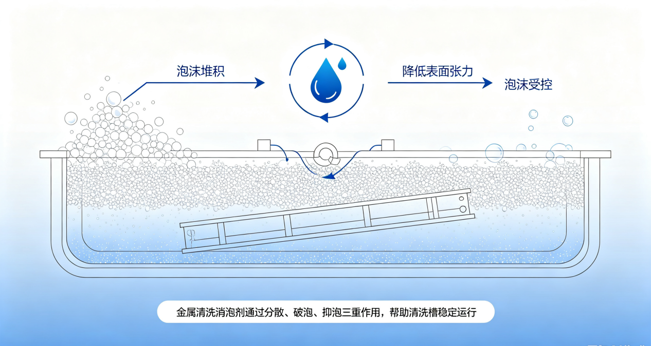 金屬清洗消泡劑原理圖