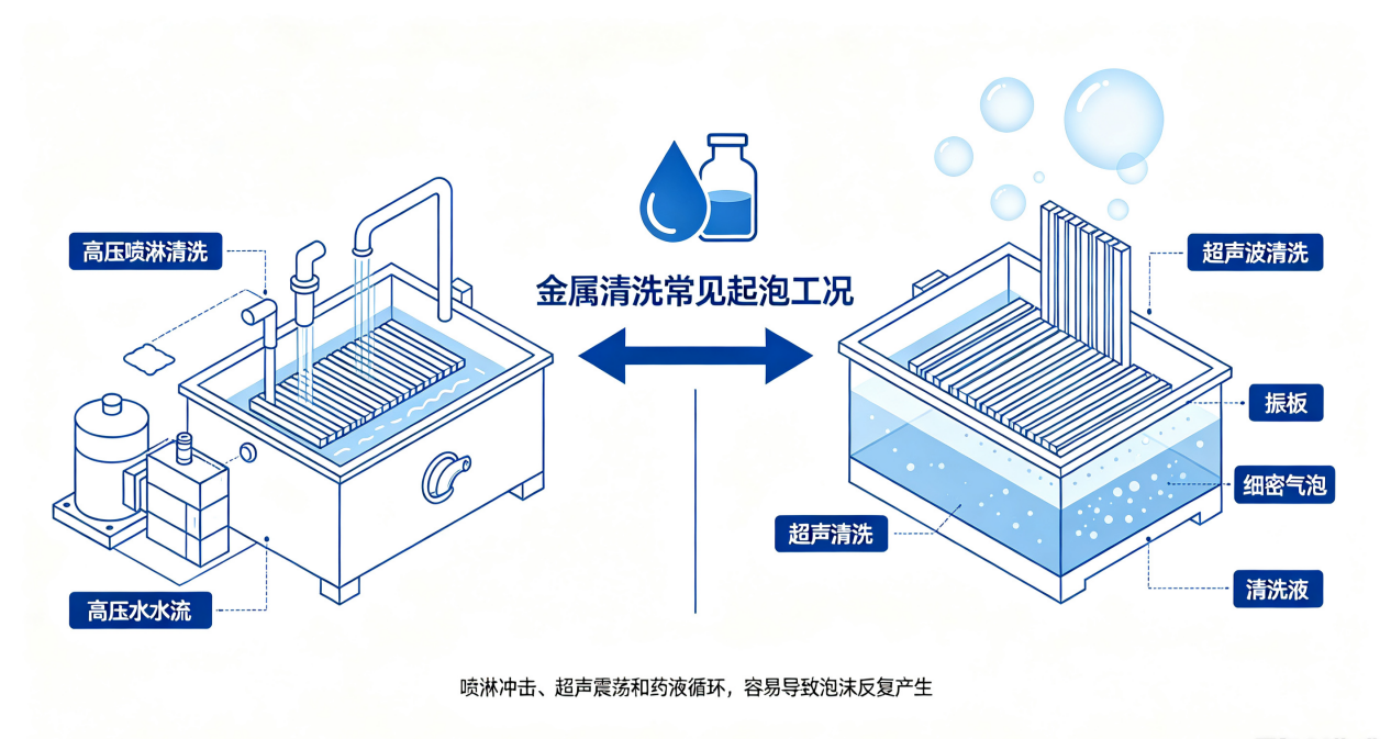 金屬清洗噴淋&超聲工況示意圖