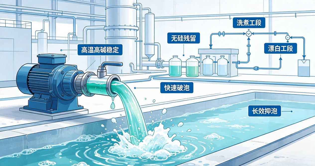 紙漿消泡劑解決方案示意圖