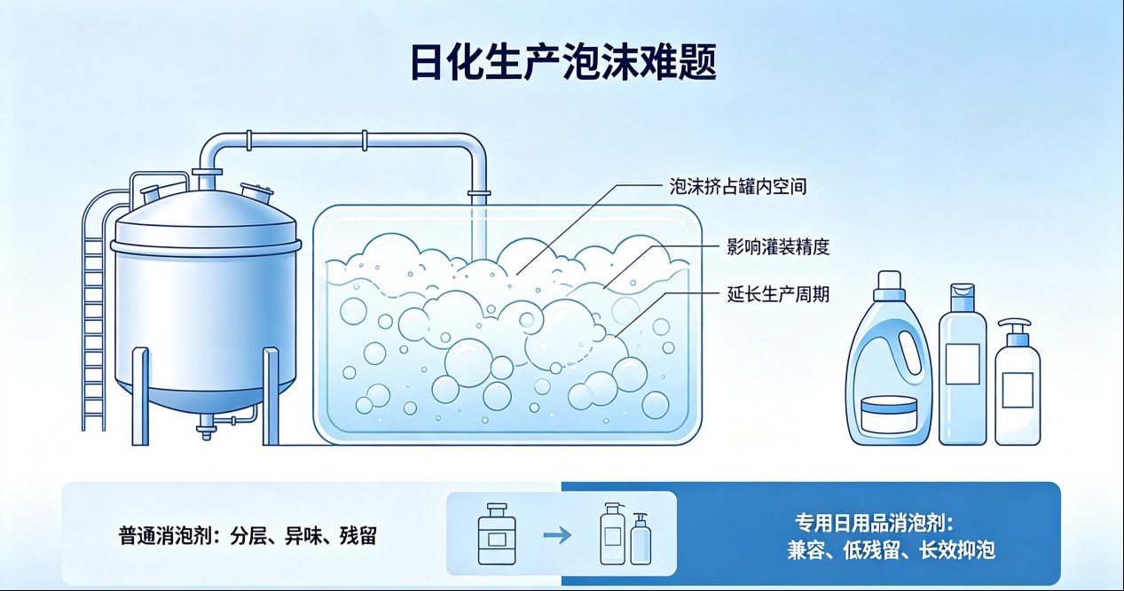 日化生產(chǎn)起泡痛點(diǎn)示意圖