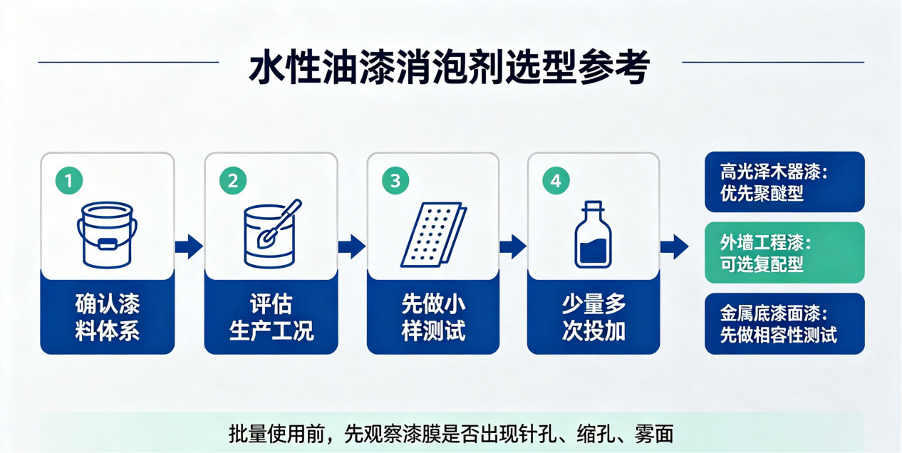 水性油漆消泡劑選型參考示意圖