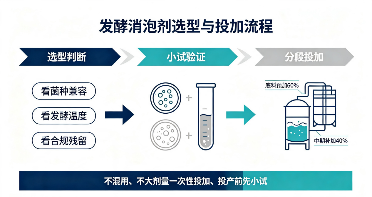 發(fā)酵消泡劑選型投加流程圖