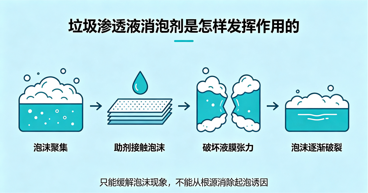 垃圾滲透液消泡劑消泡作用原理圖